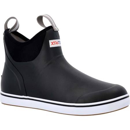Xtratuf Ankle Deck Boot, 12 M, Leather, 6 in H, Black 22736